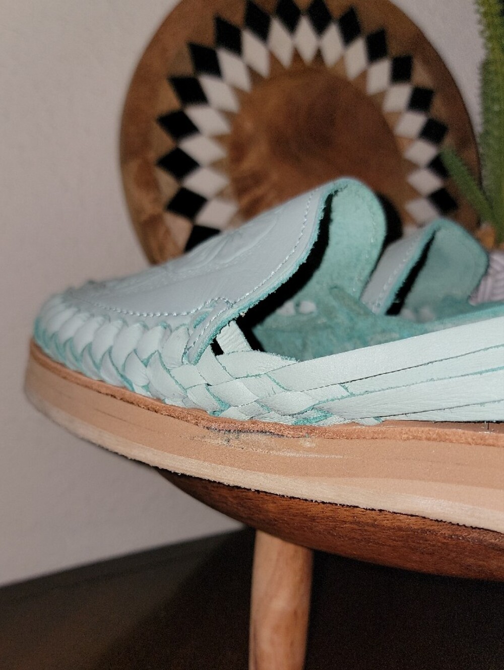 Light Blue Floral-Embossed Slip-On Moccasins Sz 7 - Picture 6 of 12